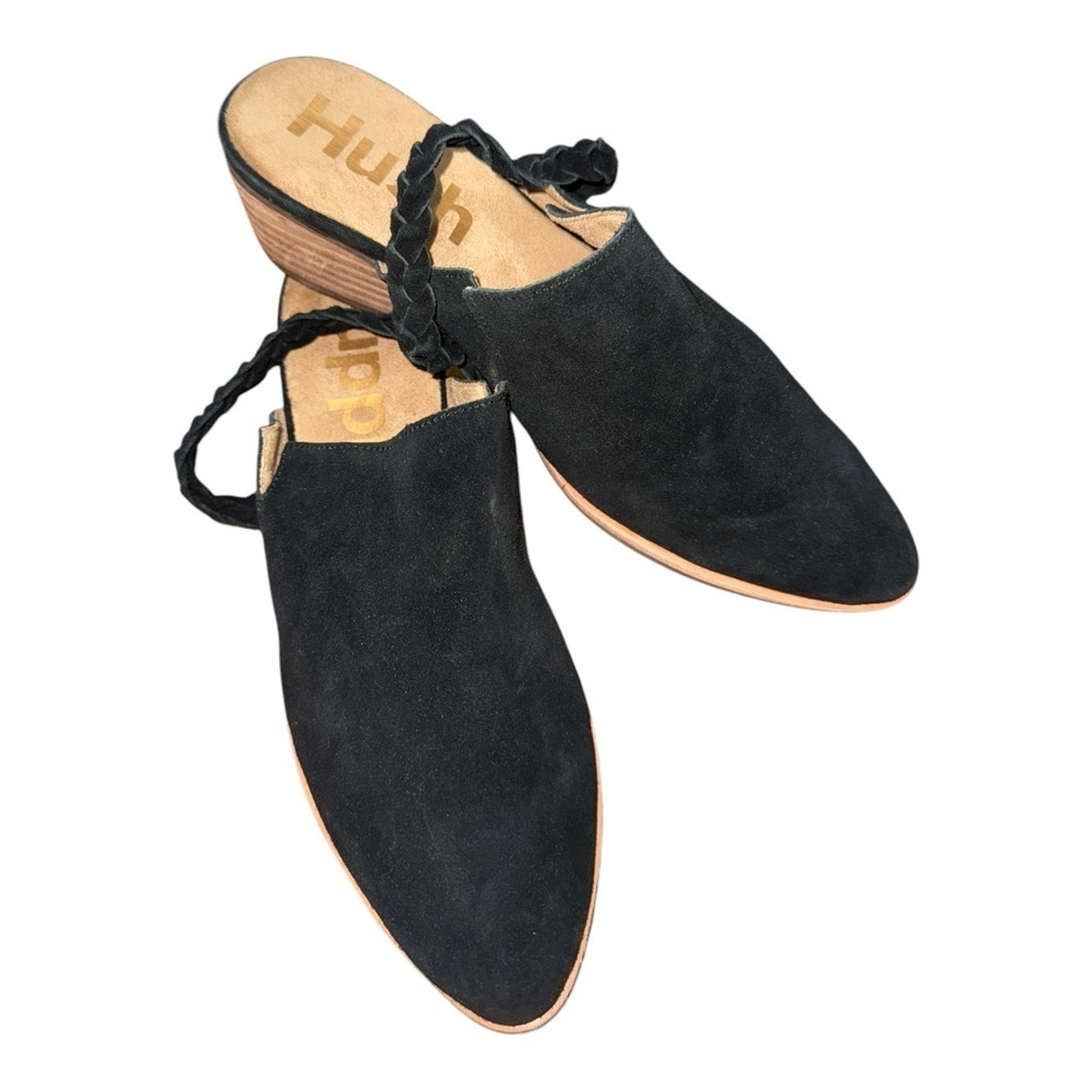 Hush Puppies Black Mules with Pointed Toe and Strap - Picture 2 of 5